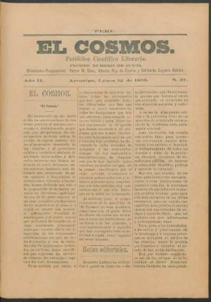 Primer número de junio, Lunes 12 de 1893
