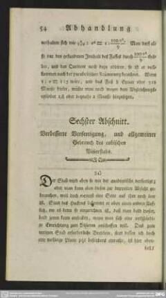 Sechster Abschnitt. Verbesserte Verfertigung, und allgemeiner Gebrauch des cubischen Visierstabs