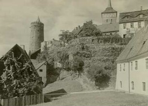 Bautzen, Alte Wasserkunst : Bautzen. Ansicht mit Alter Wasserkunst und Michaeliskirche von Süden