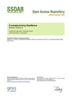 Conceptualizing Resilience