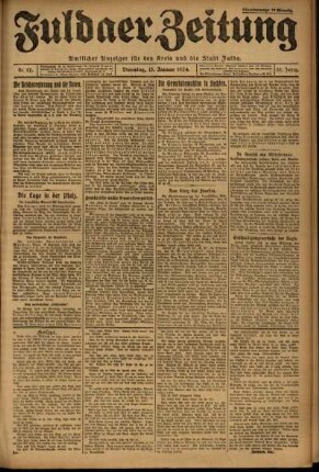Ausgabe vom Dienstag, den 15. Januar 1924.