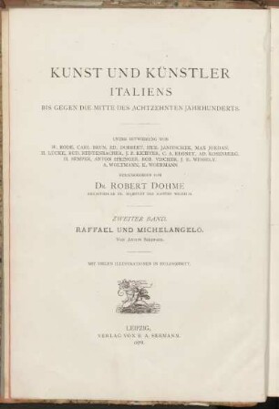 Abth. 2, Bd. 2: Raffael und Michelangelo : Biographien und Charakteristiken