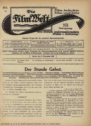 Der Stunde Gebot