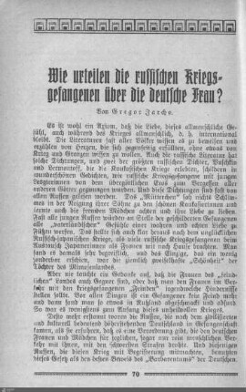 Wie urteilen die russischen Kriegsgefangenen über die deutsche Frau?