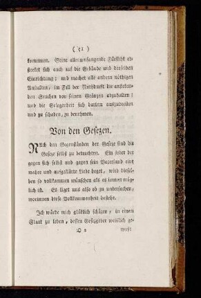Von den Gesezen.