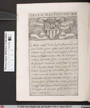 DELLA RELIGIONE DI [S. MARIA DELLA MERCEDE DE CATTIVI].