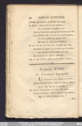 Fable XVIII. Le Pommier dépouillé.