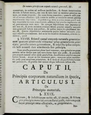 Articulus I. De Principio materiali.