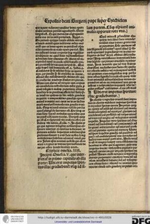 Incipit omelia V, que interpretatur in primo capitulo ab illa parte: ubi erat impetus... usque ad illam partem: cumque aspicerem...
