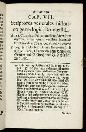 Cap. VII. Scriptores generales historico-genealogici Domus B.L.