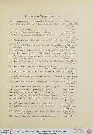 Arbeiten in Stein, Glas usw. (Nr. 1437-1526)