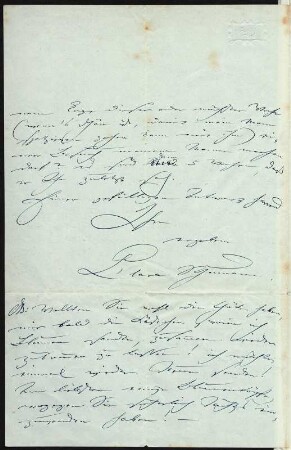Brief von Clara Schumann an Eberhard Peters : Brief von Clara Schumann an Eberhard Peters. Düsseldorf, 20.03.1855. Seite 2. Dresden: SLUB Mscr.Dresd.App.232,181c