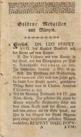 Auserlesene Münz- und Medaillen Sammlung weiland Sr. Excellenz Herrn Just Heinrichs von Böttcher : welche den 21ten May 1770 und folgende Tage vor-und nachmittages in Braunschweig meistbietend verkauft werden soll