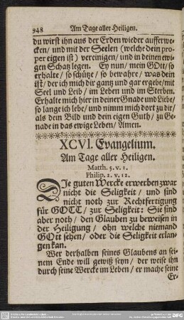 XCVI. Evangelium. Am Tage aller Heiligen