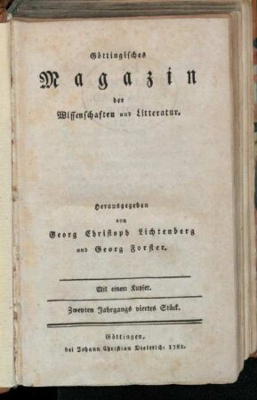 Zwenten Jahrgangs viertes Stück.