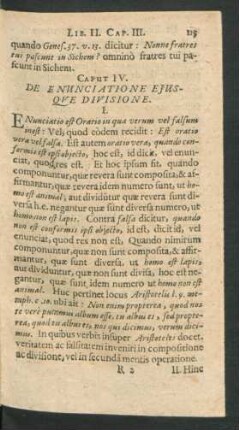 Caput IV. De Enunciatione Eiusque Divisione.