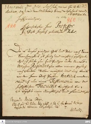 Brief von Johann Adolph Baumgarten an [August Hermann Francke].