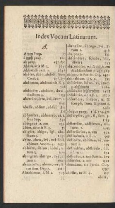 Index Vocum Latinarum