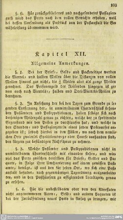 Kapitel XII. Allgemeine Anmerkungen