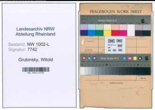 Entnazifizierung Witold Grubinsky , geb. 25.08.1900 (Kaufm.Angestellter)