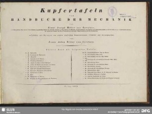 2 [Tafelbd.]: Kupfertafeln zum Handbuche der Mechanik