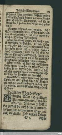 Täglicher Abend-Segen