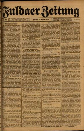 Ausgabe vom Freitag, den 09. April 1920.