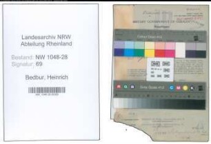 Entnazifizierung Heinrich Bedbur , geb. 30.07.1887 (Postbeamter)