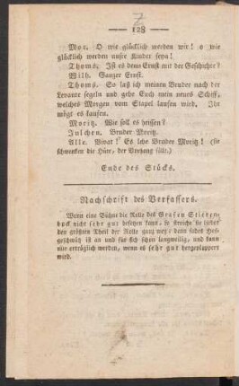 Nachschrift des Verfassers