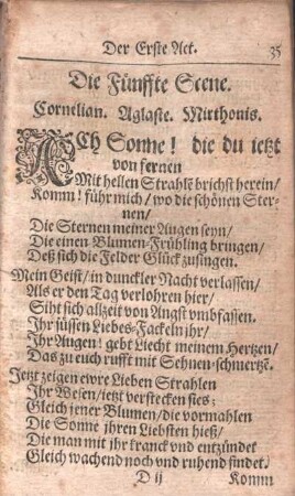 Die Fünffte Scene. Cornelian. Aglaste. Mirthonis.