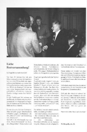Liebe Festversammlung!