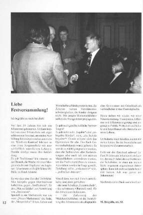 Liebe Festversammlung!