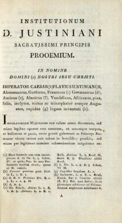 Institutionum D. Justiniani Sacratissimi Principis Prooemium