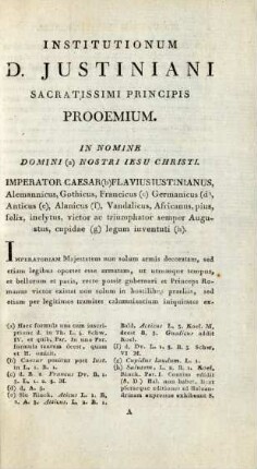 Institutionum D. Justiniani Sacratissimi Principis Prooemium