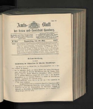 No. 114, 10. Mai 1917