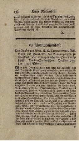 Betrachtungen über die Staatswirthschaft.