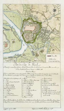 WHK 25 Deutscher Siebenjähriger Krieg 1756-1763: Plan der Belagerung von Wesel, Oktober 1760