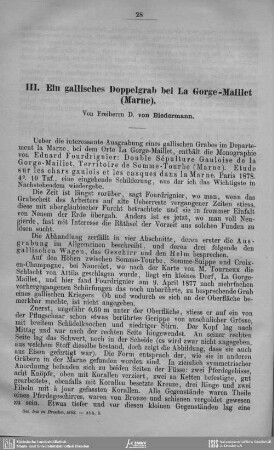 Ein gallisches Doppelgrab bei La Gorge-Maillet (Marne)