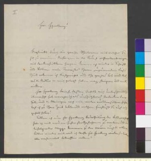 Brief von Reutern, Gerhard Wilhelm von an Goethe, Johann Wolfgang von