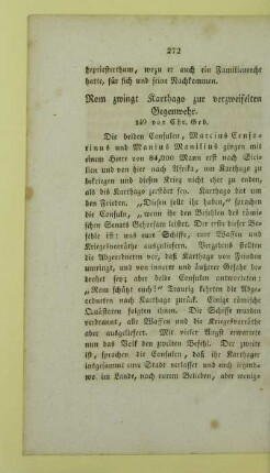 Rom zwingt Karthago zur verzweifelten Gegenwehr. 149 vor Chr. Geb