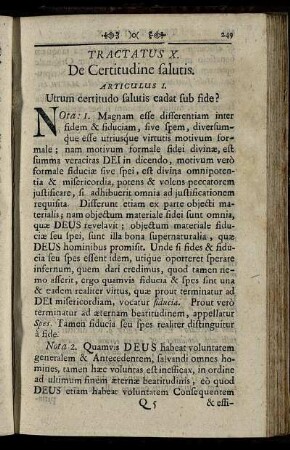 Tractatus X. De Certitudine salutis
