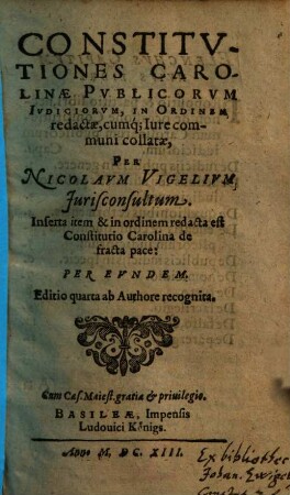 Constitutiones Carolinae publicorum iudiciorum