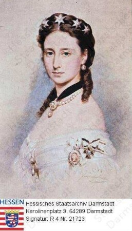 Alice Großherzogin v. Hessen und bei Rhein geb. Prinzessin v. Großbritannien (1843-1878) / Porträt, Brustbild