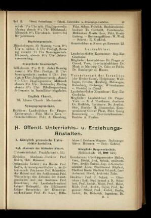 Öffentl. Unterrichts- u. Erziehungs-Anstalten