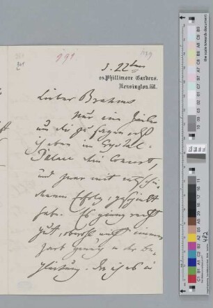 Brief an Johannes Brahms