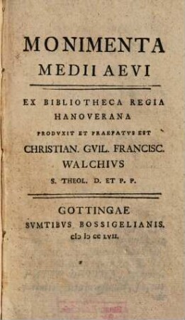 Monimenta Medii Aevi, [1,1]