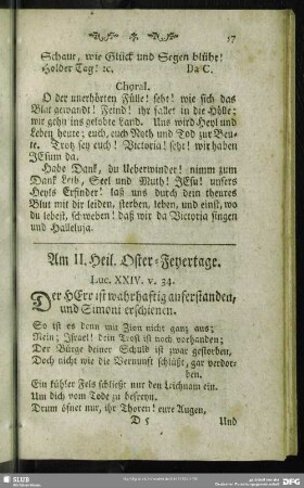 Am II. Heil. Oster-Feyertage