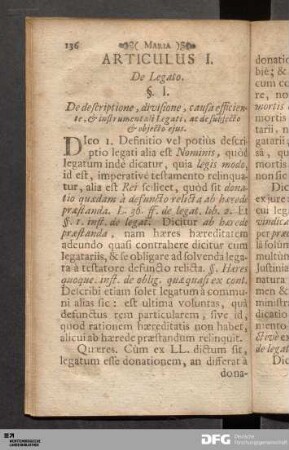 Articulus I. De Legato.