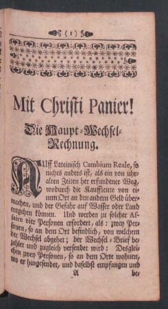 Die Haupt-Wechsel-Rechnung