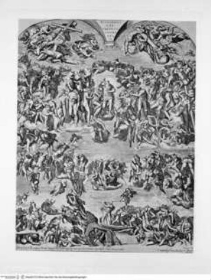 Das Jüngste Gericht des Michelangelo in der Sixtinischen Kapelle. Nachdruck nach einem Stich des Giulio Bonasone im Besitz des Herrn Geheimrat Ruland in Weimar